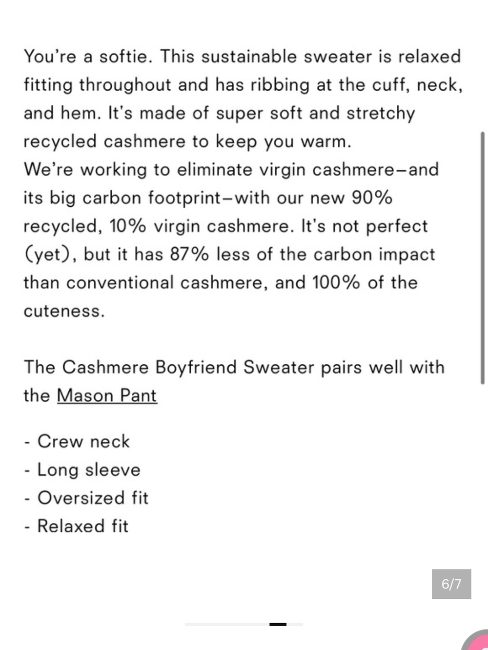 Reformation Cashmere Boyfriend Sweater, Women's Size Medium, Black White Stripea - Picture 11 of 11